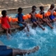 Bandile having swimming lessons with the ncp children
