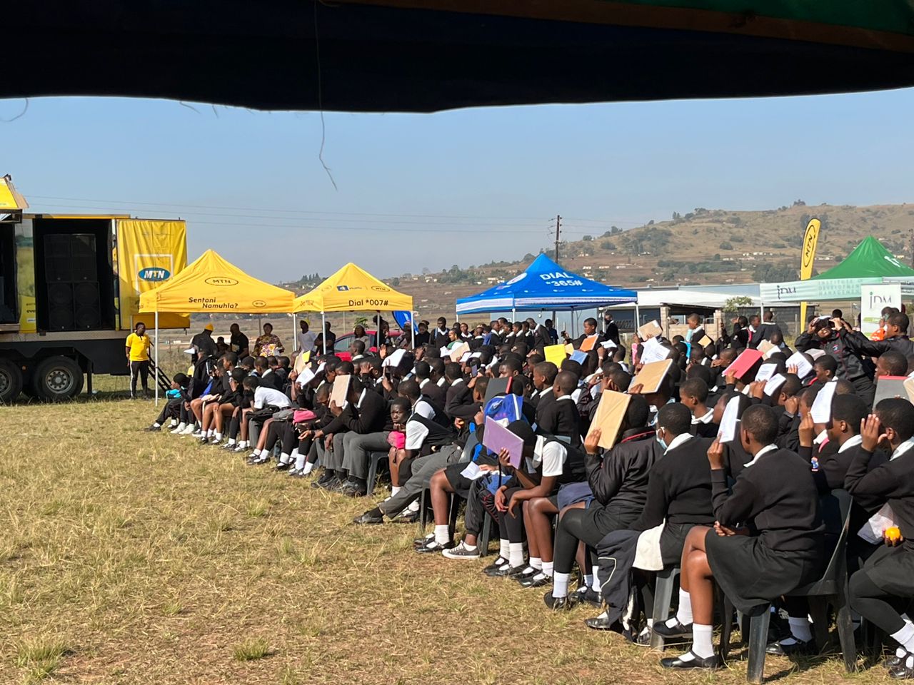 Students at Lozitha High School fully engaged during the speech.