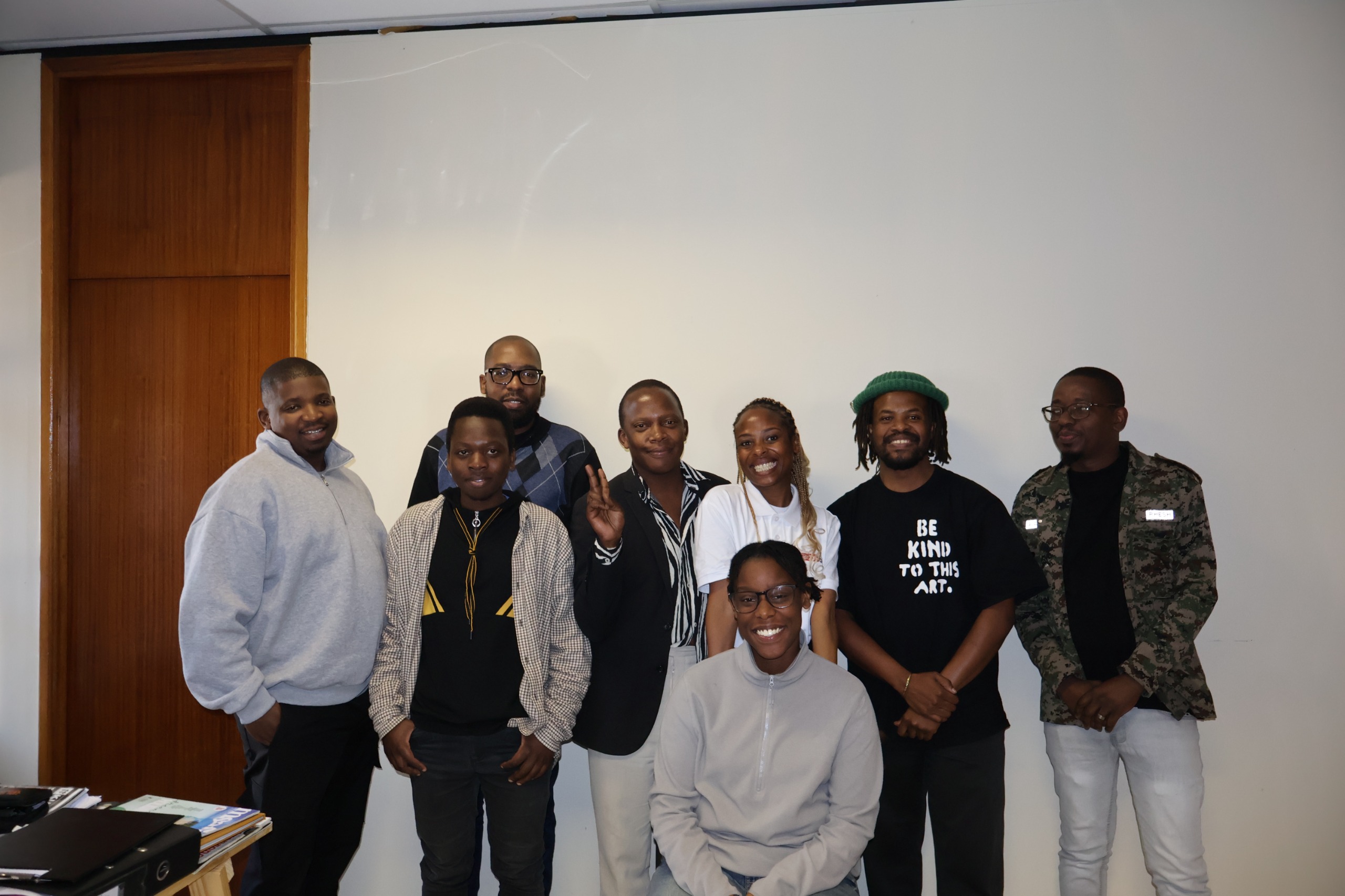 Hilda Najjumba with the All Out Africa team during her journalism internship in Eswatini